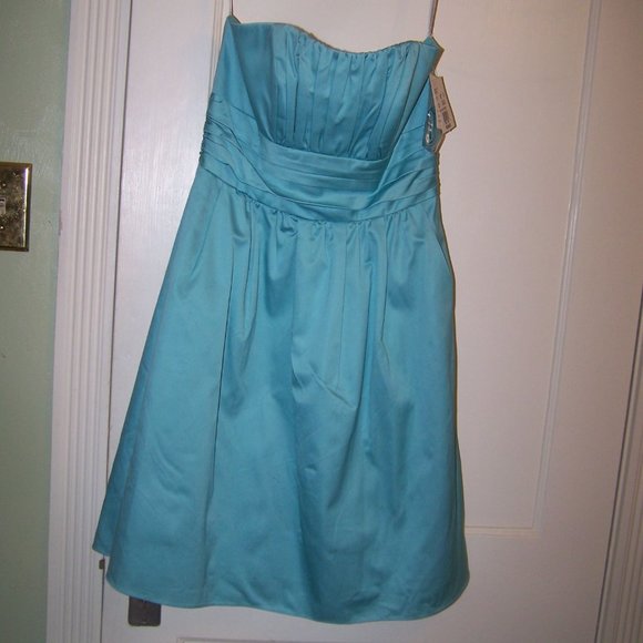 David's Bridal Dress Wedding Party Cocktail 6 NWT Blue - Picture 4 of 15